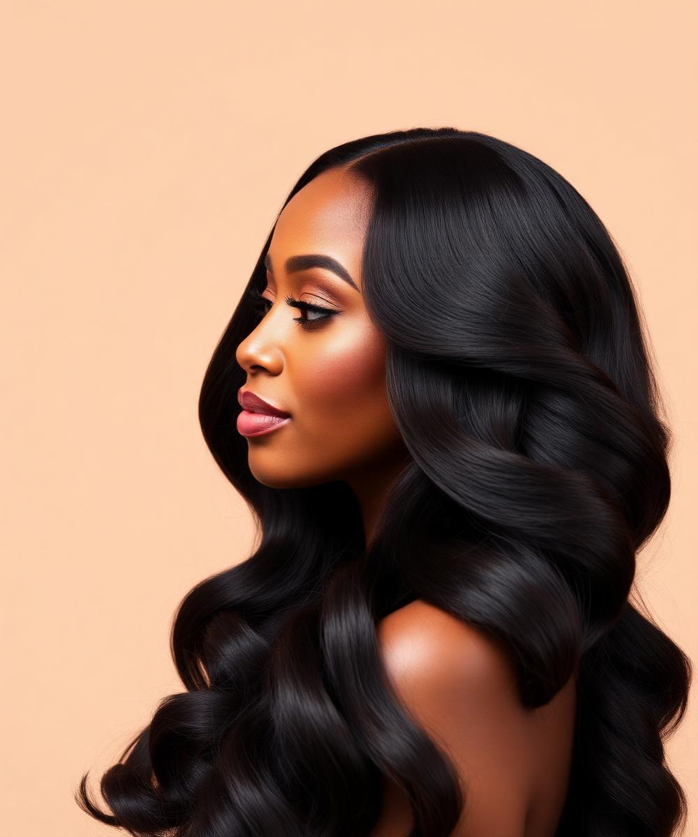 Belle Hair customer wearing a wig